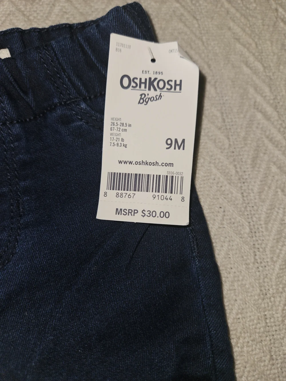 OshKosh B'gosh Dark Blue Stretch Jeans for Baby